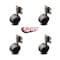 Service Caster 2 Inch Flat Black Hooded Urethane Twin Wheel Caster with Side Mount Set SCC SCC-GR02S50D-NYU-FB-716X78-CB180-4 - alternate 4